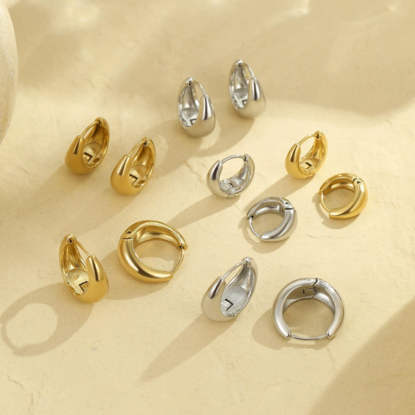 Wholesale Fashion Vintage Geometric Stainless Steel Electroplated Earrings For Women