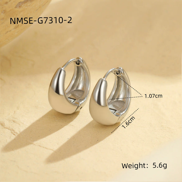 Wholesale Fashion Vintage Geometric Stainless Steel Electroplated Earrings For Women