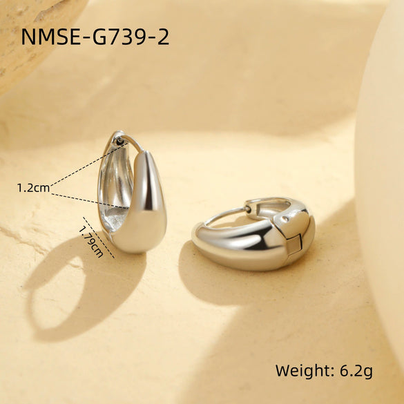 Wholesale Fashion Vintage Geometric Stainless Steel Electroplated Earrings For Women