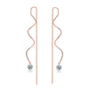Wholesale Fashion Wave Shaped Copper Gold Plated Earrings For Women