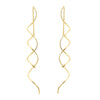 Wholesale Fashion Wave Shaped Copper Gold Plated Earrings For Women