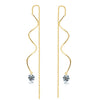 Wholesale Fashion Wave Shaped Copper Gold Plated Earrings For Women