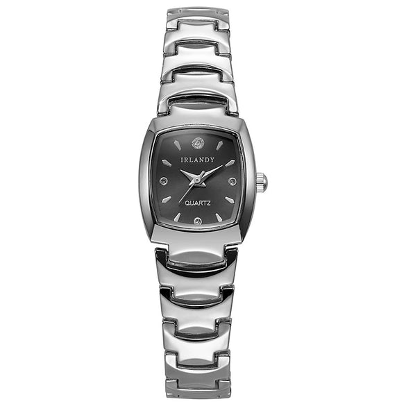 Wholesale Fashion Women's Alloy Square Quartz Watch With Ordinary Glass Mirror Single Folding Buckle Stainless Steel Buckle And Spiral Crown