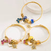 Wholesale Fashion Women's Beaded Stainless Steel Bracelet With Diamond Butterfly And Six Pointed Star Pendants