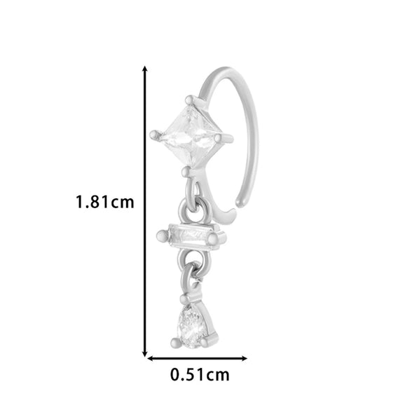 Wholesale Fashion Women's Copper Flower Nose Ring With Electroplating And Zircon Featuring Butterfly And Cross Designs