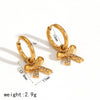 Wholesale Fashion Women's Diamond Bow Stainless Steel Earrings