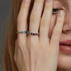 Wholesale Fashion Women's Geometric Rainbow Zircon Ring S925 Silver Inlaid With Color Treasures