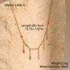 Wholesale Fashion Women's Geometric Stainless Steel Electroplated Rainbow Water Drop Colored Diamond Necklace With Tassel Pendant