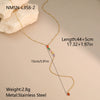 Wholesale Fashion Women's Geometric Stainless Steel Electroplated Rainbow Water Drop Colored Diamond Necklace With Tassel Pendant