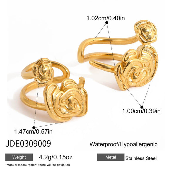 Wholesale Fashion Women's Heart Shape Electroplated Stainless Steel Ear Clips Earrings Jewelry
