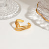 Wholesale Fashion Women's Ring Jewelry Stainless Steel French Retro Geometric Multilayer Hollow Irregular Electroplated