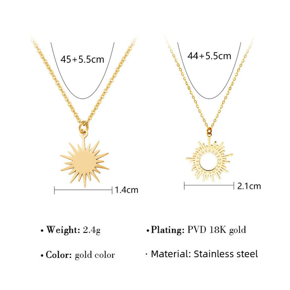 Wholesale Fashion Women's Sixpointed Star Titanium Steel Electroplated Clavicle Chain Necklace