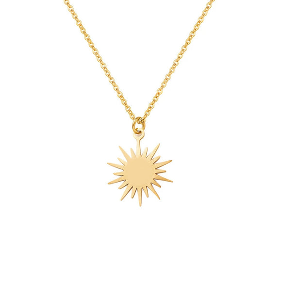 Wholesale Fashion Women's Sixpointed Star Titanium Steel Electroplated Clavicle Chain Necklace