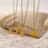 Wholesale Fashion Women's Sixpointed Star Titanium Steel Electroplated Clavicle Chain Necklace
