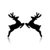 Wholesale Fashion Women's Stainless Steel Asymmetric Earrings With Elk And Christmas Tree Patterns Electroplated