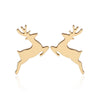 Wholesale Fashion Women's Stainless Steel Asymmetric Earrings With Elk And Christmas Tree Patterns Electroplated