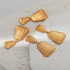 Wholesale Fashion Women's Stainless Steel Banana Fan Earrings With Embossed Leaves Design And Electroplating Treatment