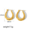 Wholesale Fashion Women's Stainless Steel Geometric Striped Electroplated Earrings