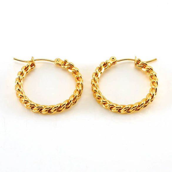 Wholesale Fashion Women's Stainless Steel Geometric Twist Exaggerated Electroplated Earrings