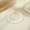 Wholesale Fashion Women's Stainless Steel 18K Gold Plated Necklace And Bracelet With Geometric And Floral Patterns
