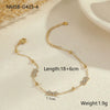 Wholesale Fashion Women's Stainless Steel 18K Gold Plated Necklace And Bracelet With Geometric And Floral Patterns