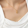 Wholesale Fashion Women's Titanium Steel Clavicle Chain With Horseshoe Printed 18K Gold Plated Geometric Pendant Necklace Jewelry Electroplated
