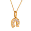 Wholesale Fashion Women's Titanium Steel Clavicle Chain With Horseshoe Printed 18K Gold Plated Geometric Pendant Necklace Jewelry Electroplated