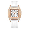 Wholesale Fashion Women's Watch Square Metal Case Imitation Leather Strap Diamondencrusted Quartz