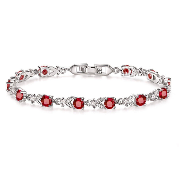 Wholesale Fashion Zircon Austrian Crystal Drop Shape Goldplated Environmental Protection Copper Hand Bracelet For Women