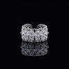 Wholesale Fashion Zircon Flower Shaped Metal Ring For Women With New Design And Niche Accessories Sense