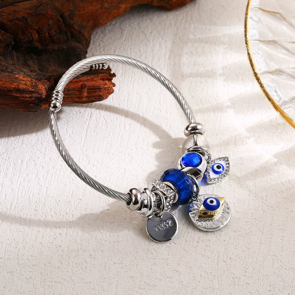 Wholesale Fashionable Allmatch Diamondembedded Heart Shape Alloy Stainless Steel Adjustable Unisex Bracelet