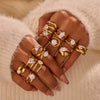 Wholesale Fashionable And Exquisite 18K Gold Plated Stainless Steel Geometric Ring With Inlaid Zircon For Women