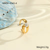 Wholesale Fashionable And Exquisite 18K Gold Plated Stainless Steel Geometric Ring With Inlaid Zircon For Women