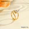Wholesale Fashionable And Exquisite 18K Gold Plated Stainless Steel Geometric Ring With Inlaid Zircon For Women