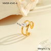 Wholesale Fashionable And Exquisite 18K Gold Plated Stainless Steel Geometric Ring With Inlaid Zircon For Women