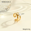 Wholesale Fashionable And Exquisite 18K Gold Plated Stainless Steel Geometric Ring With Inlaid Zircon For Women