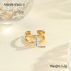 Wholesale Fashionable And Exquisite 18K Gold Plated Stainless Steel Geometric Ring With Inlaid Zircon For Women