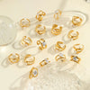 Wholesale Fashionable And Exquisite 18K Gold Plated Stainless Steel Geometric Ring With Inlaid Zircon For Women