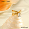 Wholesale Fashionable And Exquisite 18K Gold Plated Stainless Steel Geometric Ring With Inlaid Zircon For Women