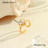 Wholesale Fashionable And Exquisite 18K Gold Plated Stainless Steel Geometric Ring With Inlaid Zircon For Women