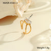 Wholesale Fashionable And Exquisite 18K Gold Plated Stainless Steel Geometric Ring With Inlaid Zircon For Women