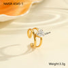 Wholesale Fashionable And Exquisite 18K Gold Plated Stainless Steel Geometric Ring With Inlaid Zircon For Women