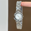 Wholesale Fashionable And Stylish Rhombusshaped Glass Ladies Watch With Diamondencrusted Super Fiber Strap