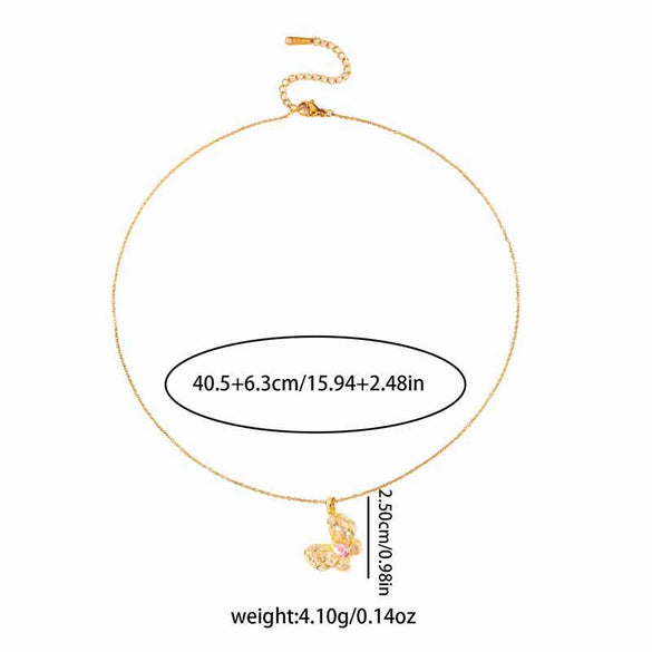 Wholesale Fashionable Bow Necklace Titanium Steel O Word Chain Copper Pendant Electroplated For Women