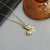 Wholesale Fashionable Bow Necklace Titanium Steel O Word Chain Copper Pendant Electroplated For Women
