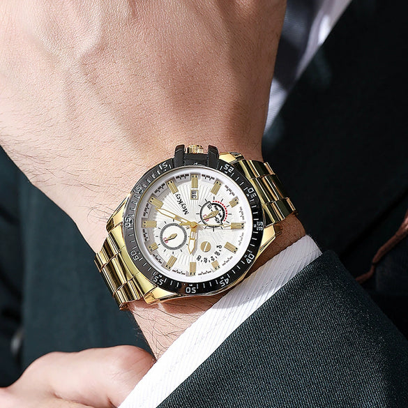 Wholesale Fashionable Business Style Men's Watches With Alloy Strap And Case Sapphire Crystal Glass Mirror Round Dial
