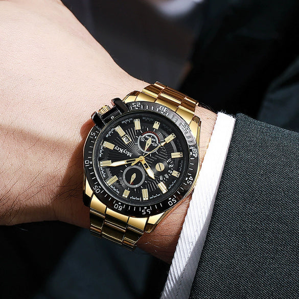 Wholesale Fashionable Business Style Men's Watches With Alloy Strap And Case Sapphire Crystal Glass Mirror Round Dial