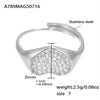 Wholesale Fashionable Casual Opening Love Ring In Stainless Steel With Heart Shape And Geometric Pattern Electroplated 18K Gold For Women