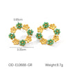 Wholesale Fashionable Diamond Pearl Earrings Stainless Steel Flower Earrings With Electroplating And Pvd Vacuum Plating For Women