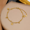 Wholesale Fashionable Elegant Butterfly 18K Gold Electroplated Titanium Steel And Stainless Steel Necklace And Double Layer Anklet For Women With Animal And Zodiac Shapes